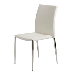 Dining-Chairs-White-Leather-Armless-Chair-White