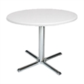 Café-Tables-30in-Dia-White-&-Chrome-Short-Table-White-Silver