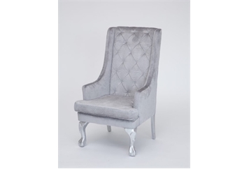 High Back Wing Chair - Silver Tufted in Miami, Ft. Lauderdale, Palm Beach