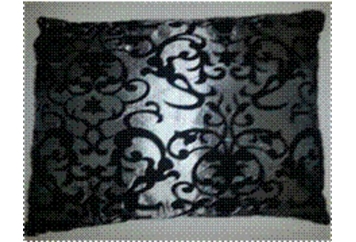 Pillow Silver Taffeta with Black Velvet Design (Pillows) in Orlando