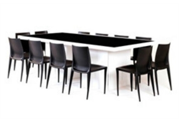 Acrylic Black Top Dining Table (Tables - Dining) in Orlando