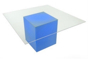 LED Acrylic Clear Square Top Highboy Table Large (Tables - Highboy Large) in Orlando