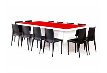 Acrylic Red Top Dining Table (Tables - Dining) in Orlando