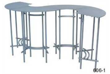 Serpentine Highboy Table Large - Silver (Tables - Highboy Large) in Orlando