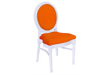 Medallion White with Orange Chair (Chairs - Dining) in Orlando