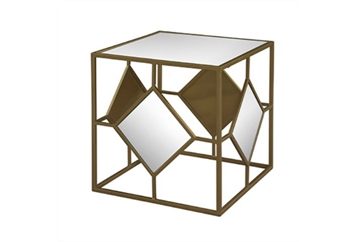 Oro Mirror Cube End Table (Tables - End) in Orlando