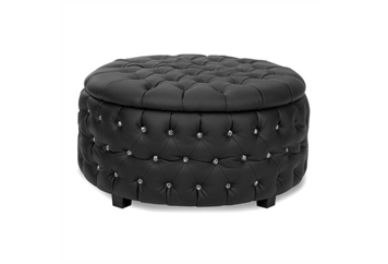 Crystal Tufted Ottoman Black (Ottomans) in Orlando