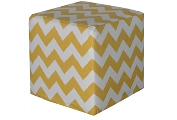 Yellow Chevron Cube Ottoman in Miami, Ft. Lauderdale, Palm Beach