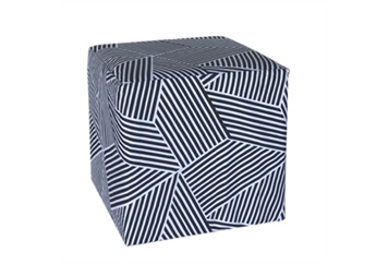 Graphic Stripe Cube Ottoman in Orlando