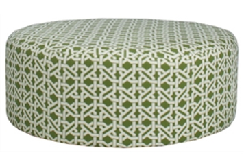 Tangled Green Ottoman - Round in Orlando