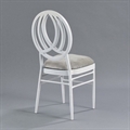 Phoenix White Chair with Steel Velvet in Miami, Ft. Lauderdale, Palm Beach