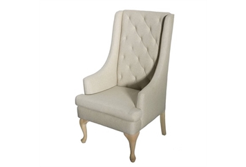 High Back Wing Chair - Oatmeal Tufted in Miami, Ft. Lauderdale, Palm Beach