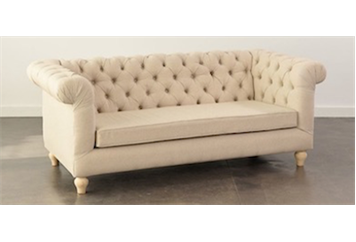 Chesterfield Sofa - Oatmeal in Miami, Ft. Lauderdale, Palm Beach