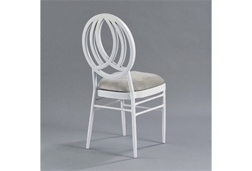 Phoenix White Chair with Steel Velvet (Chairs - Dining) in Orlando