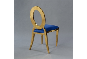 Amsterdam Gold Chair - Indigo Velvet Seat (Chairs - Dining) in Orlando