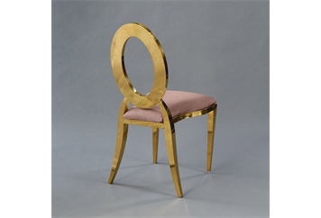 Amsterdam Gold Chair - Rose Velvet Seat (Chairs - Dining) in Orlando