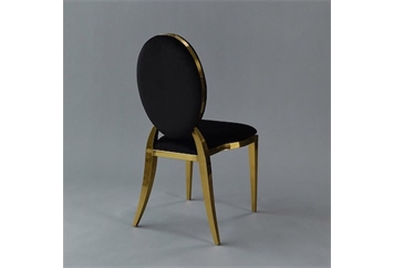 Amsterdam Gold Chair - Black Velvet Seat and Back (Chairs - Dining) in Orlando