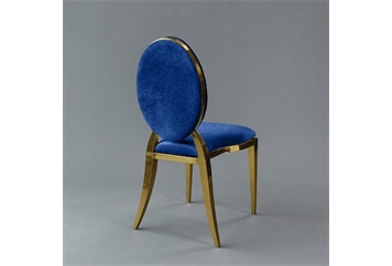 Amsterdam Gold Chair - Indigo Velvet Seat and Back (Chairs - Dining) in Orlando