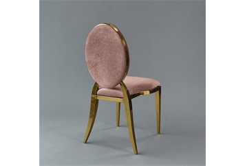 Amsterdam Gold Chair - Rose Velvet Seat and Back (Chairs - Dining) in Orlando