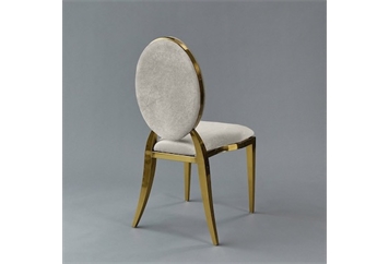 Amsterdam Gold Chair - Steel Velvet Seat and Back in Orlando