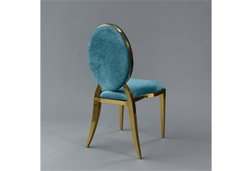 Amsterdam Gold Chair - Turquoise Velvet Seat and Back in Orlando