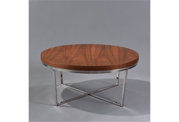 Wood and Metal Coffee Table Round (Tables - Coffee) in Orlando