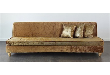 Embossed Gold Velvet Loveseat in Naples, Marco Island, Ft. Myers