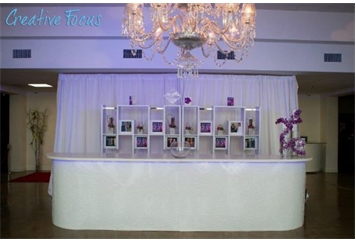 White Damask Bar White Top in Miami, Ft. Lauderdale, Palm Beach