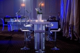 Diamond Plate Highboy Table White Top in Miami, Ft. Lauderdale, Palm Beach