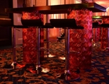 Contempo Red Highboy Table Large Black Top in Miami, Ft. Lauderdale, Palm Beach