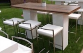 White Highboy Table Large - Plank Wood Top in Miami, Ft. Lauderdale, Palm Beach