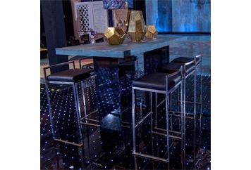 Black Highboy Table Large - Blue Oxygen Top in Orlando