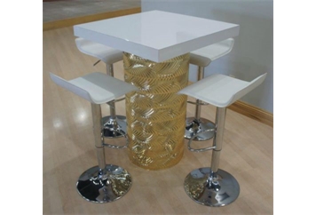 Gatsby Gold Highboy Table White Top in Orlando