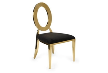 O Chair Gold - Black Pad (Chairs - Dining) in Orlando