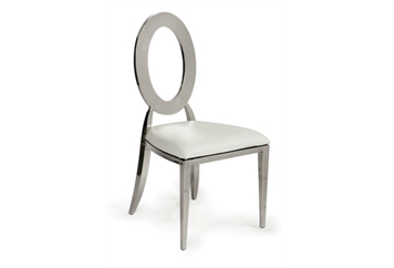O Chair Silver - White Pad (Chairs - Dining) in Orlando