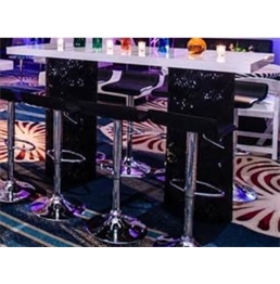 Contempo Black Highboy Table Large - White Top in Miami, Ft. Lauderdale, Palm Beach