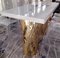 Gold Petals Highboy Table Large - White Top in Miami, Ft. Lauderdale, Palm Beach