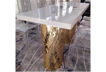 Gold Petals Highboy Table Large - White Top in Miami, Ft. Lauderdale, Palm Beach