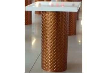 Copper Weave Highboy Table - White Top in Orlando