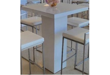 Alpine Highboy Table - White with White Top in Orlando