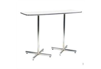 Easy Rectangle Chrome Base White Top Highboy Table Large (Tables - Highboy Large) in Orlando