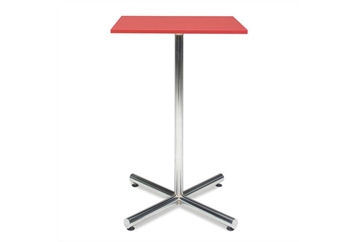 Spectrum Chrome Base Red Top Highboy Table (Tables - Highboy) in Orlando