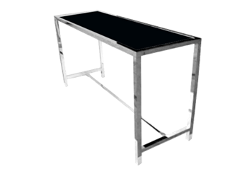 Moma Highboy Large Silver Black Top (Tables - Highboy Large) in Orlando