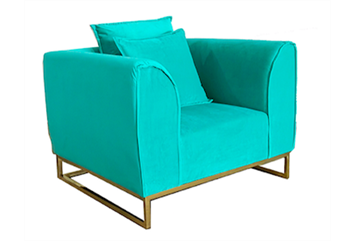 Velours Armchair Aqua Blue (Chairs - Accent and Lounge) in Orlando