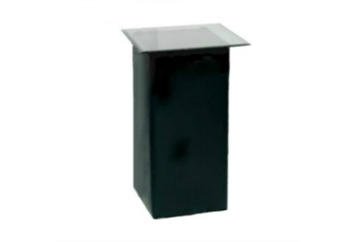 Leather Black Highboy Table - Glass Top (Tables - Highboy) in Orlando