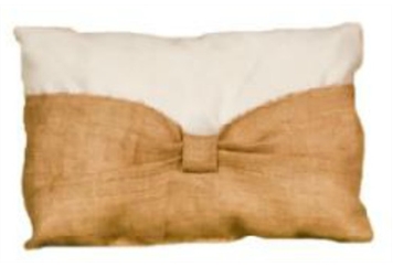 Pillow Small White and Brown Burlap (Pillows) in Orlando