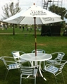 Umbrella Cafe Table White with Umbrella in Naples, Marco Island, Ft. Myers