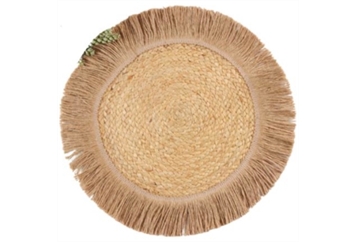 Jute Fringe Placemat - Natural in Miami, Ft. Lauderdale, Palm Beach