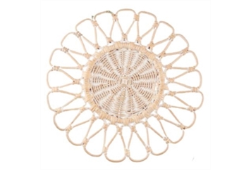 Rattan Daisy Placemat - White Washed in Miami, Ft. Lauderdale, Palm Beach