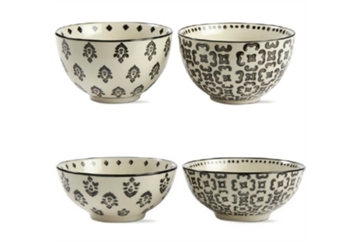 Henna Black & White Bowls China Set Collection in Miami, Ft. Lauderdale, Palm Beach